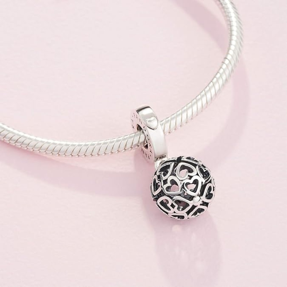 Pandora Harmonious Heart Dangle Charm in Silver